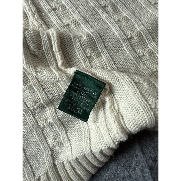 Ralph Lauren Cardigan Sweater Cable Knit Silk Cashmere Size XL Cream READ - Picture 14 of 16
